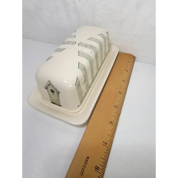 Pfaltzgraff Portfolio Naturewood 2Pc Covered Butter Dish: Birdhouse USA - Picture 13 of 14